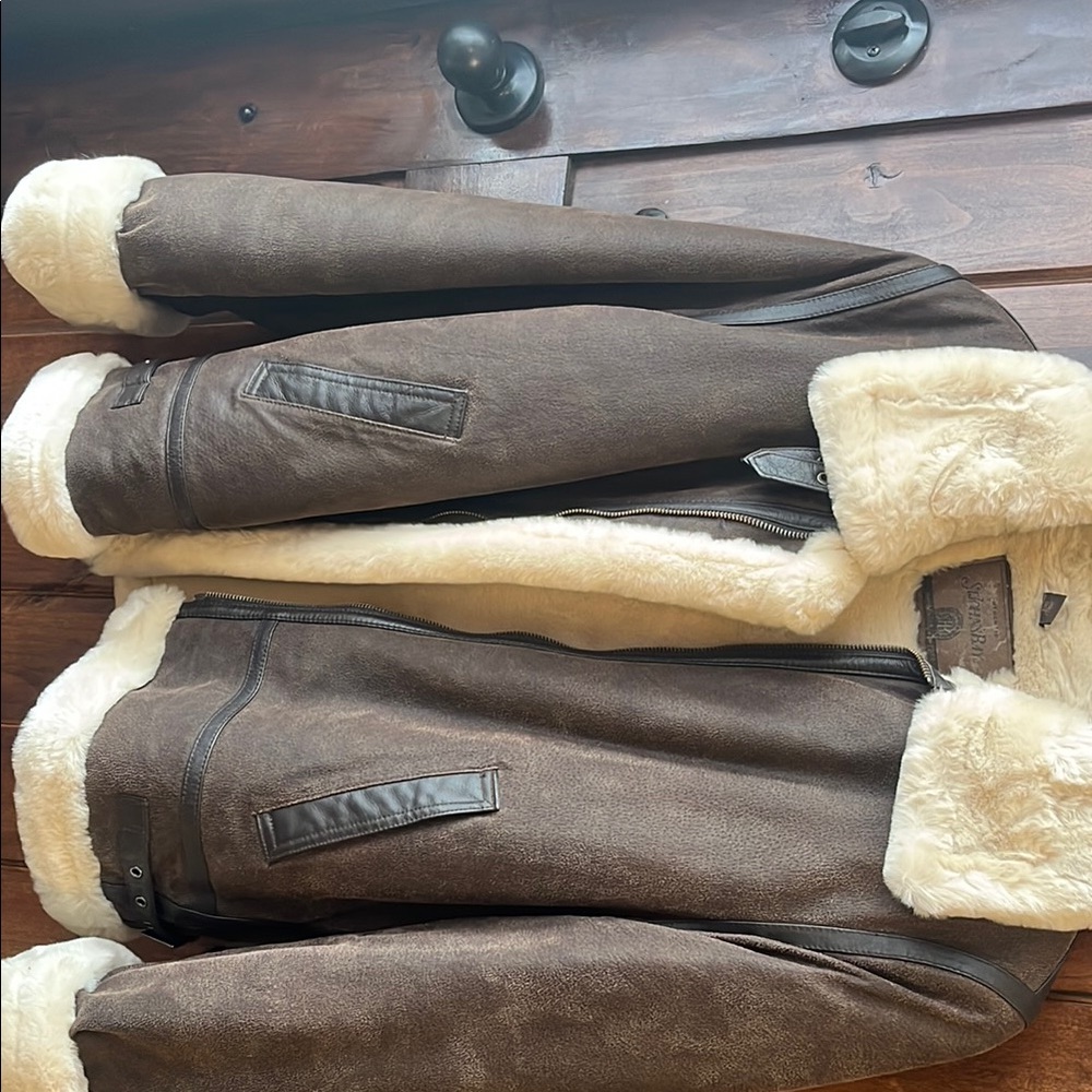 Vintage Brown Jacket with Cream Accents